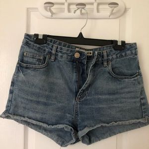 Vintage Style High Waisted Denim Shorts
